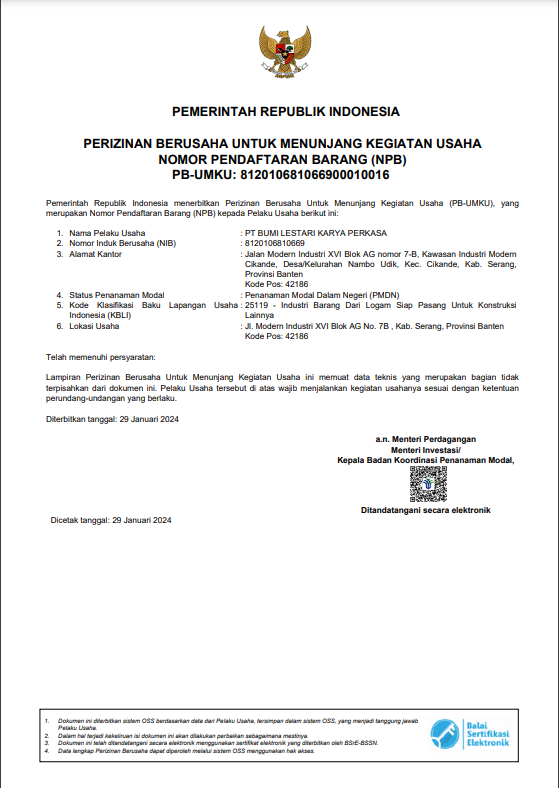 Sertifikasi Pelacakan Mutu Barang Impor - NPB SNI 4096:2017